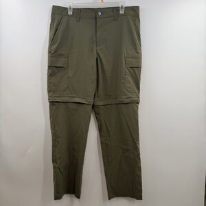 Spyder men's zip off convertible cargo pants olive green tag size 34x30 Hiking